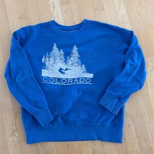 American Eagle Outfitters Blue Colorado Crewneck Sweater